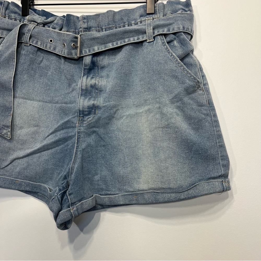 NoBo Denim Paper Bag Shorts With Belt Cuffed Size XXXL / 3X / 21 - Picture 4 of 7